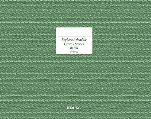 EDIPRO - E2883N - Registro carico/scarico bovini 23 pagine numerate f.to 24,5x31
