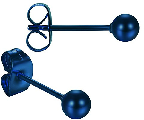 JewelryWe un paio Orecchini a sfera, Piccoli orecchini di Uomo Donna, Classico Rotondo Colore da scelta, Acciaio inossidabile 3-8mm