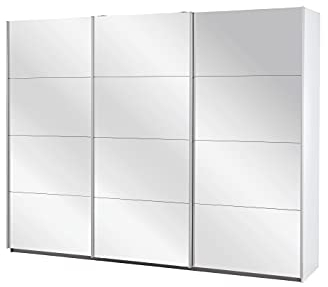 Rauch Möbel Kleiderschrank, Weiß mit 3 Spiegeltüren, Breite - 271 cm