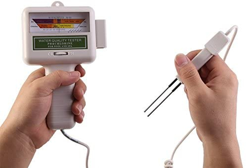 Testeur de Qualite de l'eau Facile, PH Chlore Mètre Portable, 2 en 1 Analyseur 1.2-1.7 PPM et 7.2-7.8 pH Plage de Mesure, pour Piscine Spa Aquarium
