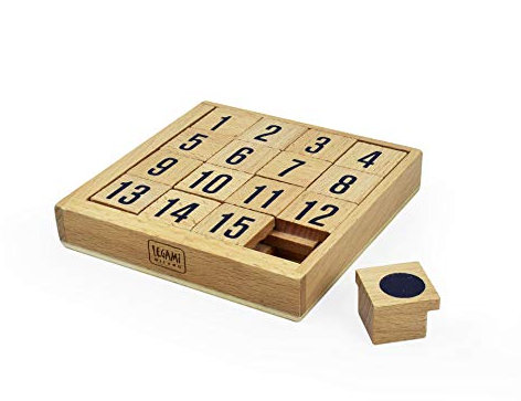 Legami - Rompecabezas numérico con Tarjetas de 1 a 15, de Madera de Haya, 10 x 2 cm, FIP0001