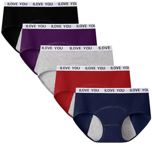 Anntry Culotte Menstruelle pour Filles Adolescentes sous-vêtements Anti-fuites Physiologique en Coton de Protection pour Femmes à la Période Post-Partum (M, Style1)