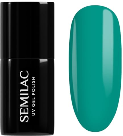 SEMILAC Gel Nail Polish 448 Azure Green - Full Coverage Gel Polish - Soak Off Easy To Use LED/UV Nail Lamp - Long Lasting Manicure and Pedicure up to 3 weeks