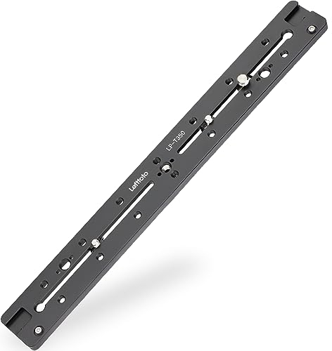 LEFTFOTO Arca-Swiss Doppel-Schwalbenschwanz-Schnellwechselplatte, 350 mm, mit Befestigungsloch für ARRI, 1/4 Zoll und 3/8 Zoll Gewinde, Kaltschuh – für DSLR-Live-Streaming-Filmkamera, Stativ-Kugelkopf