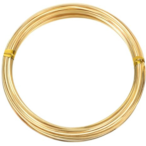 PATIKIL Soft Brass Wire, 1 Roll 22Ga/0.6x0.6mm 6m/19.69ft Bendable Square Craft Wire for Jewelry DIY Making Earring Beading Wrapping, Brass