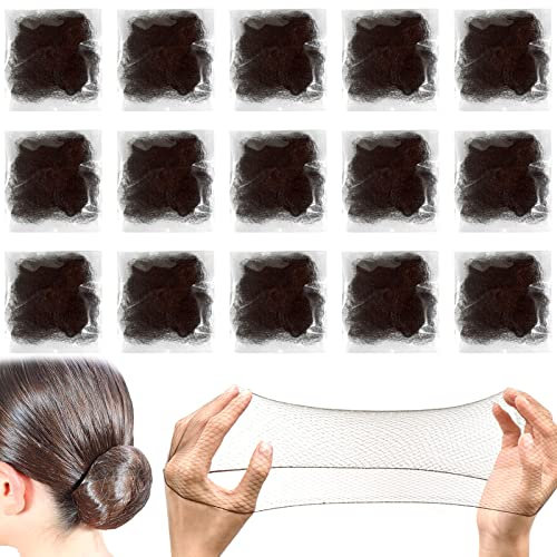 Qufiiry 35 Retine per Capelli Chignon con Bordo Elastico, per Infermiere, Ballerini, Hostess di Compagnie Aeree (Marroni)