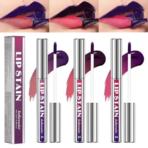 Mrettick 3 delineadores de labios, tatuaje exfoliante, lápiz labial exfoliante de larga duración, enriquecido con ácido hialurónico y vitamina E, regalo de maquillaje para mujeres (#1, M)