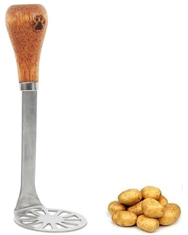 Mini presse-purée à avocat en acier inoxydable avec poignée en bois antidérapant (1 pièce)
