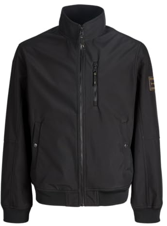 JACK & JONES Jjeparker Softshell Bomber Sn, Negro, x_l