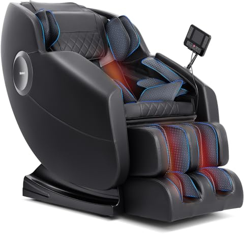 Massage Chair, Zero Gravity Full Body Massage Chair, Shiatsu Recliner with 14 Massage Points, Lumbar & Calf Heating, 20 Auto Modes, Spacious Massage Area, Bluetooth Speaker, Touch Screen Controller