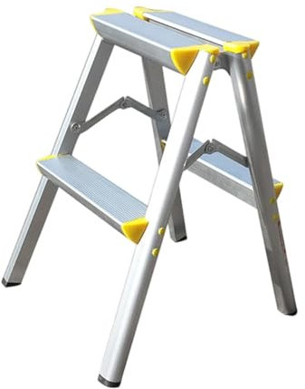 Milageto Échelle pliable, escabeau antidérapant, escabeau multifonctionnel, double face, 2 marches, pour jardin, grands magasins, garages