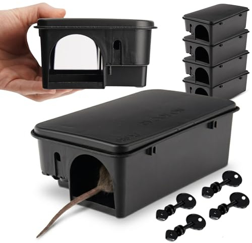 DETRAPS Portacebos para Ratas y Ratones con Llave, 4 Unidades