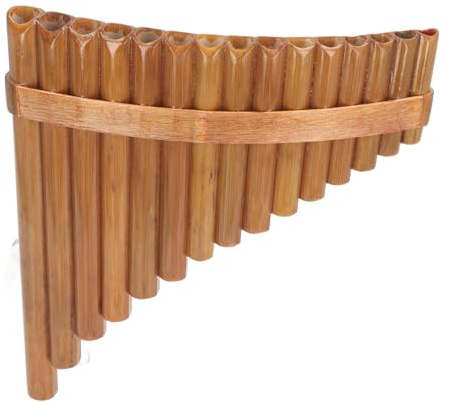 Asixxsix Flauto di Pan professionale, 15 tubi regolabili in chiave di sol, strumento a fiato in legno, flauto di Pan accordabile per la pratica quotidiana e le esibizioni sul palco. (mano destra)