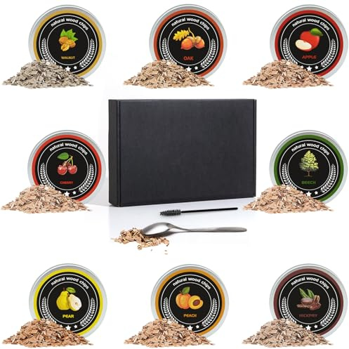 Whiskey Smoked Wood Chips - 8 Flavors of Wood Chips for Cocktails, Rum, Bourbon, and Other Classic Beverages