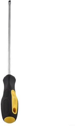 Bulevisiter Destornillador magnético de 12 pulgadas de largo con mango de goma, ranurado y cabeza cruzada para zonas de difícil acceso, juego de 2 piezas (destornillador ranurado)