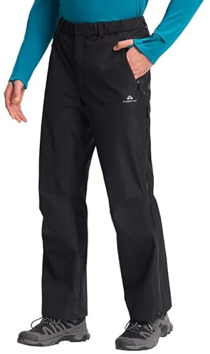 Pioneer Camp Pantalones de lluvia para hombre, impermeables, 20.000 mm, para bicicleta, cortavientos, transpirables, 3 capas, soldados, pantalones de ciclismo para exteriores, con cremallera completa
