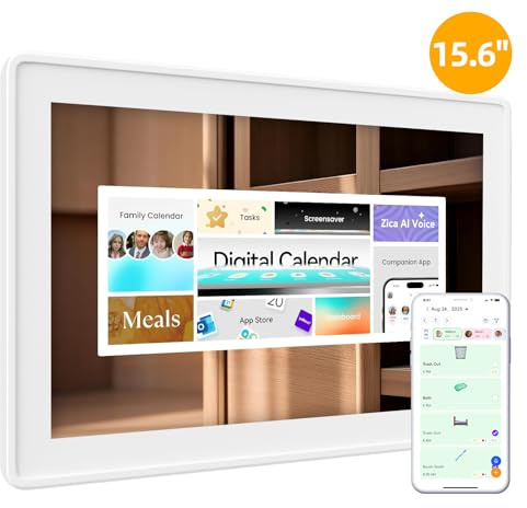 15,6 tum digitala bildramar för familjehantering, 2 + 32 G scheman digital fotoram, högupplöst interaktiv pekkalender, väggplanerare och skrivbordsskärm, digital kalender och sysseldiagram