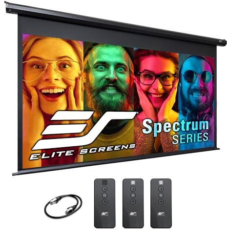Elite Screens 125-INCH Spectrum RC1, Motorized Electric Projector Screen Home Theater 8K/4K Ultra HD Ready Projection, ELECTRIC125H2