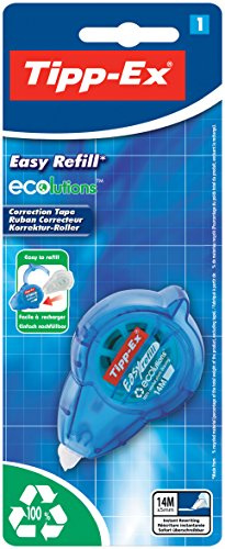 Tipp-Ex Easy Refill ECOlutions Correction Tape Roller, Refillable, 14 m x 5 mm, Pack of 1, Ideal for The Office, Home Office or School