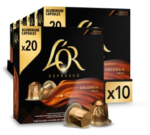 L'OR Espresso Cápsulas de Café Colombia Orígenes | Intensidad 8 | 200 Cápsulas Compatibles Nespresso (R)