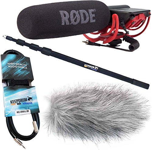 Rode Videomic Rycote + keepdrum MPB03 tonbrist + vindskydd + 3 m miniljud
