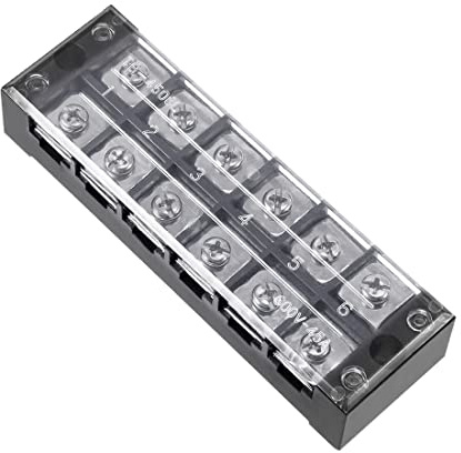 uxcell Dual Rows 6 Positions 600V 45A Cable Barrier Block Terminal Strip TB-4506L
