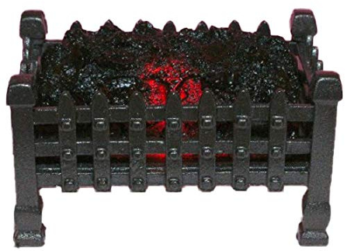 Dolls House Glowing Coal Fire Basket Light up Miniature Fireplace Accessory 12V