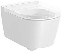 Roca,INSPIRA,ROUND - Taza suspendida compacta Rimless con salida horizontal,Blanco,370mm x 480mm x 440mm,A346528000