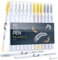 Ohuhu Gold Silver White Gel Pens, 12 Pack Extra Fine Point Opaque Ink for Highlight Black Paper, Art Drawing, Sketching, Illustration, Card Making, Bullet Journaling