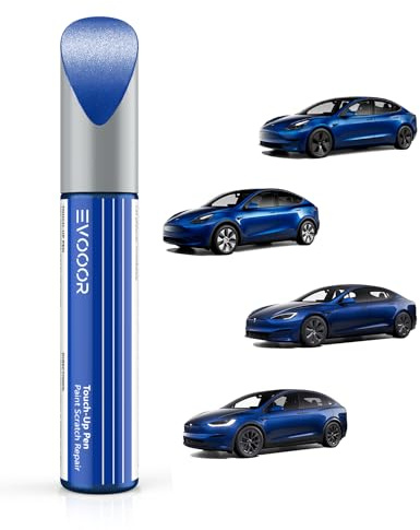 EVOOOR Tesla Stylo de retouche de peinture pour voiture - Réparation de rayures avec couleur assortie pour model 3/Y/S/X Bleu Outremer Métallisé (PPSB)