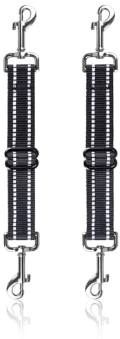 Paket med 2 hundhalsbandsklämmor, reflekterande säkerhetsklämmor för hundhalsband, 360° roterande hundselekopplingar med dubbla stängningar för säkerhetsklämma mellan hundsele och halsband.