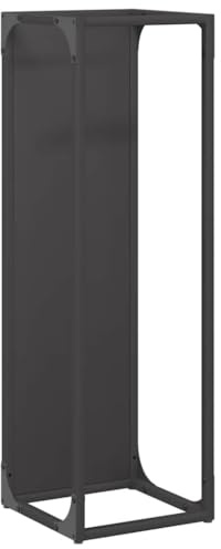vidaXL Firewood Rack Black 25x25x80 cm Cold-rolled steel