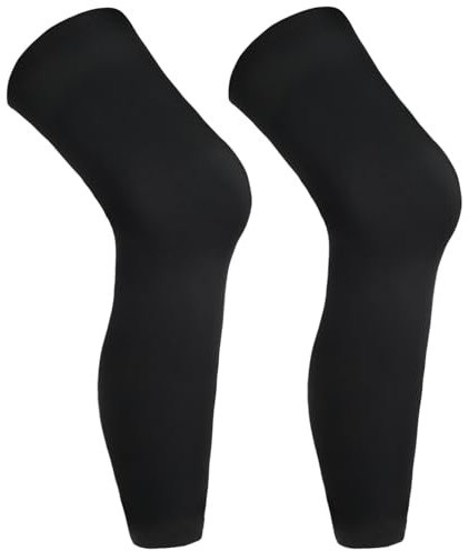 Compression Sleeve, Full Leg Sleeves Support Knee, Anti-slip UV Long Leg Sleeves, rubberized elastic holds Sleeve secure fit Men & Women Running, Basketball, Volleyball, Weightlifting, Workout, Sports