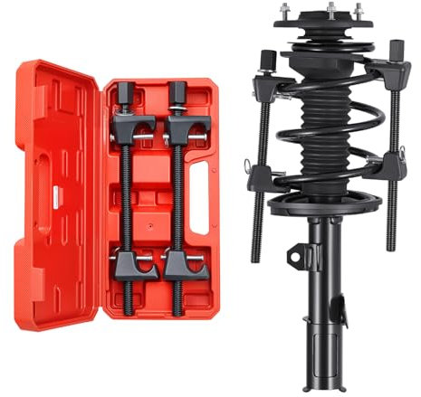 VEVOR Strut Spring Compressor, 2 Pack, Heavy Duty Coil Spring Compressor Tool with 10.4 Inches(256 mm) Range, Compatible with 0.86 inches(22 mm) Hex Sockets, Fit for Car Truck Motorcycle, Black
