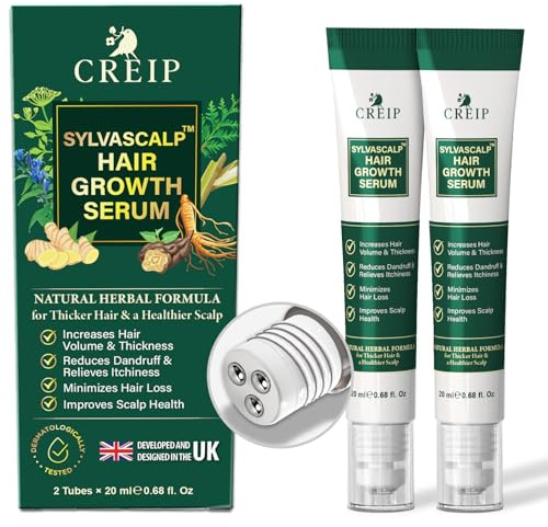 Scalpy Herbal Hair Growth Serum for Thicker Hair: 2 Pack (2 * 20ml) Niacinamide Ginseng Extract Lightweight Scalp Essence for All Hair Types Refreshing Botanical Formula