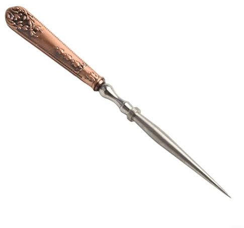 Alêne de couture pour projets de bricolage, outil parfait pour poinçonner et coudre (cuivre)