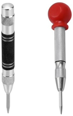 Zopseet 2PCS Automatic Centre Punches,2 Pack Heavy Duty Spring Loaded Center Punches,Heavy Duty Automatic Center Punches,Adjustable Tension Spring Center Punches Tool for Metal,Glass，Steel,Wood,DIY