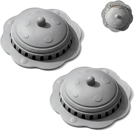 2Pcs Silicone Raccogli Capelli Doccia con Ventosa, Filtro per Capelli Protezione Scarico, Universale Filtro di Scarico Anti Capelli, Protezione Scarico Lavello,per Cucina,Vasca e Bagno