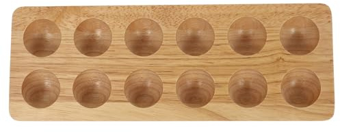 IMIKEYA Porta uova in legno di gomma, doppia serie 12 vuoti, contenitore pratico per riporre uova in casa e mercato, base resistente per utensili da cucina