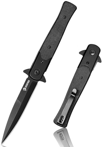 NedFoss MERMAID couteau pliant, Manche en G10, acier d2, clip ceinture couteau, couteau survie, couteau de poche, Convient à l'usage quotidien