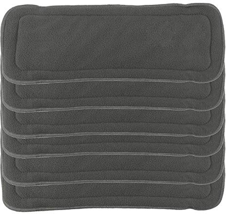 Happy Cherry Pack de 6 Insertos de de 4 Capas Absorbente Antibacterial Desodorante de Carbón de Bambú Reutilizables para Bebés Pañales de Tela