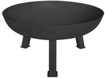 Perel Brasero, 3 Pieds Solides, Rond, 37 x Ø 75 cm, Fonte, Noir