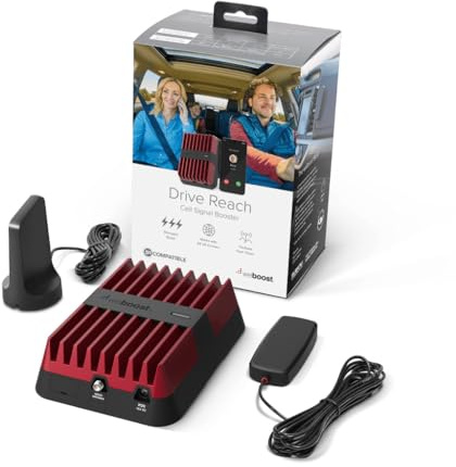 weBoost Drive Reach - Vehicle Cell Phone Signal Booster | 5G & 4G LTE | Magnetic Roof Antenna | Boosts All U.S. Carriers - Verizon, AT&T, T-Mobile | Made in the U.S. | FCC Approved (model 470154)