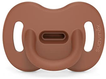 Suavinex, Schnuller aus Silikon, für Babys 0-6 Monate, Schnuller mit physiologischem Sauger Sx Pro, Symmetrisch, Superweich und Flexibel, Einschlafschnuller, Colour Essence, Orange