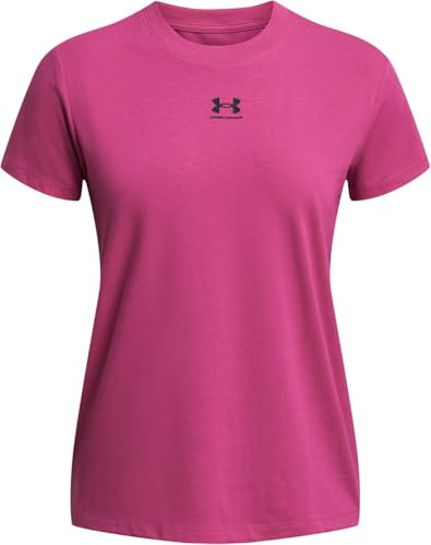 Under Armour Womens Campus Core Ss T-Shirt, Astro Pink / / Black, L