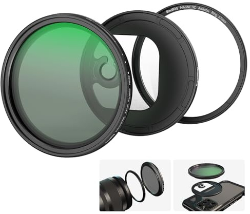 SmallRig 67mm Magnetisches Variables ND-Filter-Kit, ND2-ND32 (1-5 Blendenstufen) VND-Filter mit M-Mount-Filterring mit Gewindefilterring für Kamera/Telefon, No X Cross HD optisches Glas - 4724