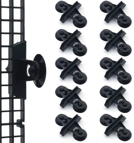 LINLAN 10 Pieces Aquarium Divider Suction Cup Clips, Glass Fixing Clips, Plastic Mesh Board Isolation Holders for Fish Tank (Black)