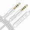 TECHZOCO Cable Audio alargador Extensor Control Volumen, Jack Audio auxiliar con botón receptor llamadas, Cable Control de volumen con micrófono, Cable auriculares, Macho a Macho, 1.20 Metros, Blanco