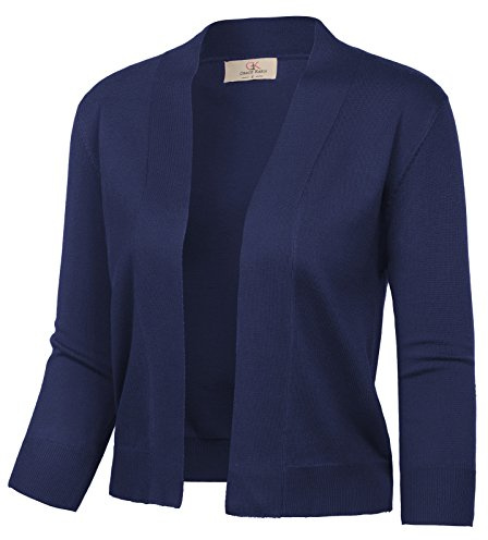 GRACE KARIN Women's 3/4 Sleeves Open Front Short Cardigans Daily Shrugs