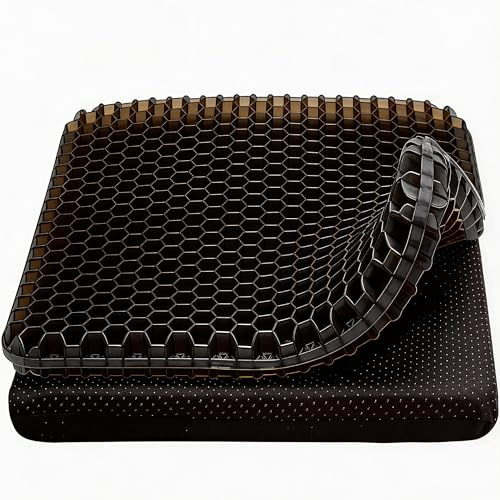 Croerw Small Extra Thick Gel Seat Cushion – Cooling Honeycomb Gel Pad for Sitting Comfort & Pressure Distribution, Support for Office Chair, Car, Home Seating